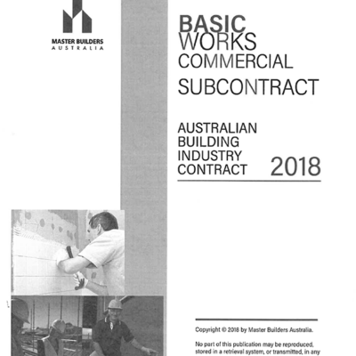 ABIC Basic Works Commercial Subcontract 2018 Forms